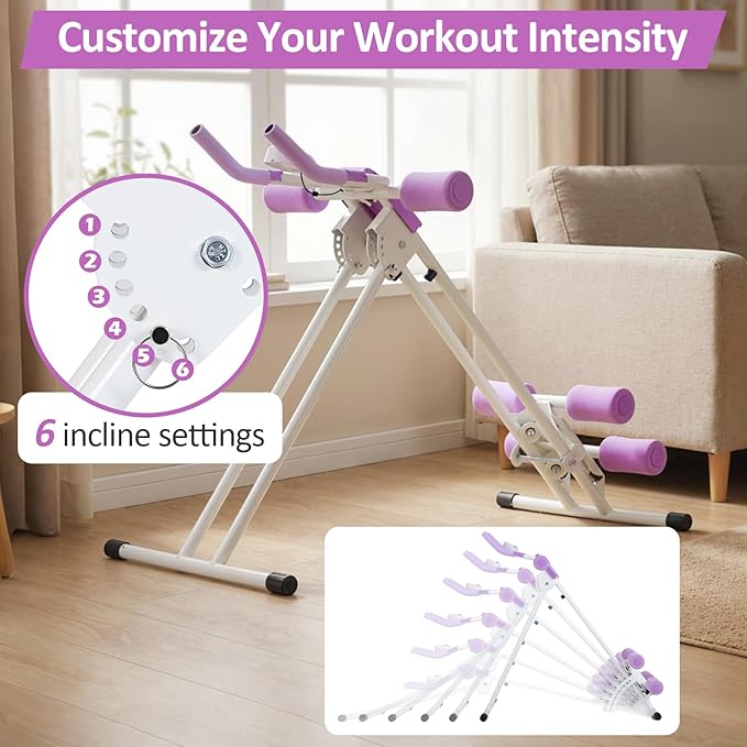 GYMAX Ab Machine, 440LBS Abdominal Workout Equipment with LCD Monitor, Adjustable Incline & Kneed Protection, Folding Compact Ab Trainer for Stomach Workout, Home Gym Core Strength Training