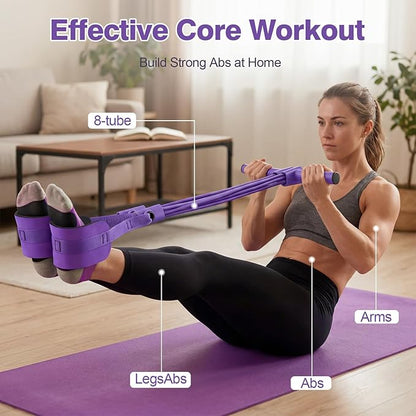 Resistance Bands with Handles, 8-Tube Heavy Duty Exercise Bands for Full Body Workout, Strength Training Bands for Arms, Legs, Abs & Home Gym