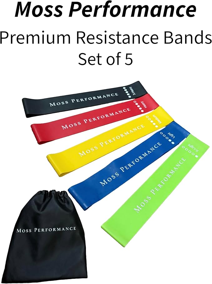 Premium Resistance Bands, for Physical Therapy, Strength Training, Pilates Exercise, Home Workouts, Strong Latex Rubber Loop Bands, Set of 5