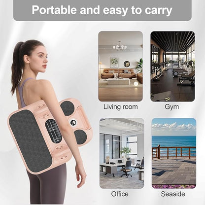 Multifuncional Pilates Board & Push Up System with Timer, Ab Wheel & Core Sliders, Portable Home Gym Kit with Resistance Ropes & Plank Support, Full Body Workout for Women & Men (Simulates Reformer)