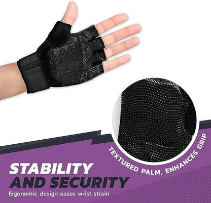 Wrist Support Gloves with Patented Ergonomic Gel Pad and Wrist Wrap for Women and Men's Workouts