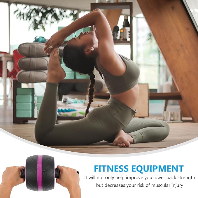 Luxshiny Ab Roller Wheel Exercise Roller Abs Fitness Equipment with Automatic Return Core Trainer for Home Workout Men Women Abdominal Strength Training