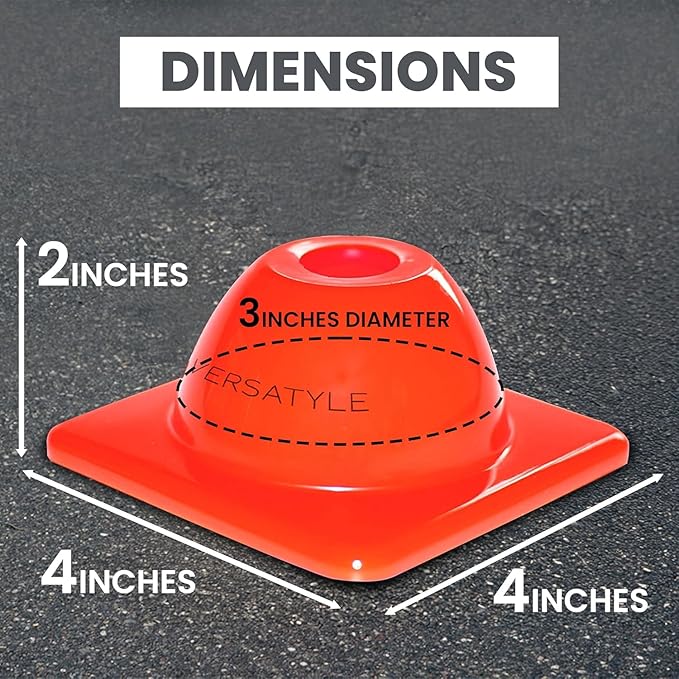 Heavy Duty Agility Training Cones (2 in, 6 in, 9 in, 12 in, 18 in, 28 in) for Sports and Kids Coaching, Multipurpose Field Marker Cones, Soccer, Basketball Drills, Bike, Motorcycle Training