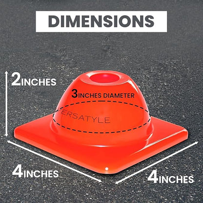 Heavy Duty Agility Training Cones (2 in, 6 in, 9 in, 12 in, 18 in, 28 in) for Sports and Kids Coaching, Multipurpose Field Marker Cones, Soccer, Basketball Drills, Bike, Motorcycle Training