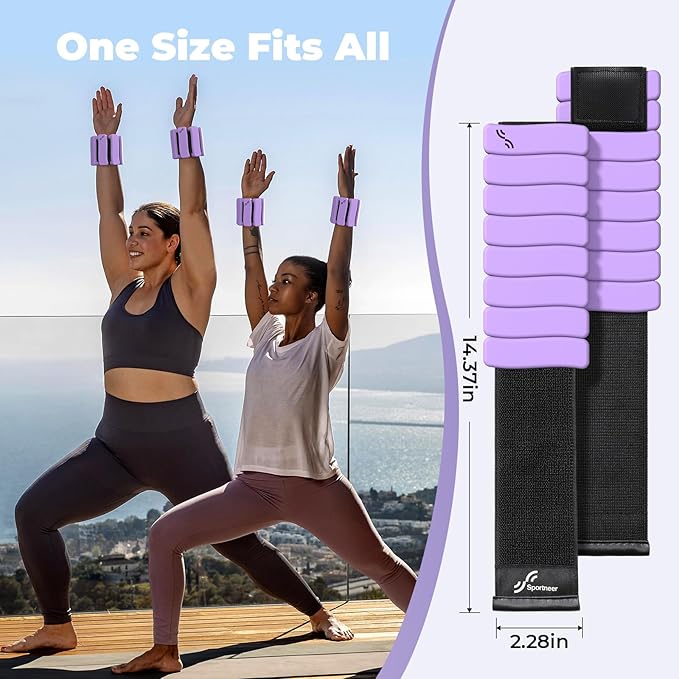 Sportneer Ankle & Wrist Weights Set of 2 (1LB/2LB Each) for Women Men Comfortable Arm Leg Weight for Pilates, Running, Walking, Workout, Yoga, Water Aerobics, Pool Exercises