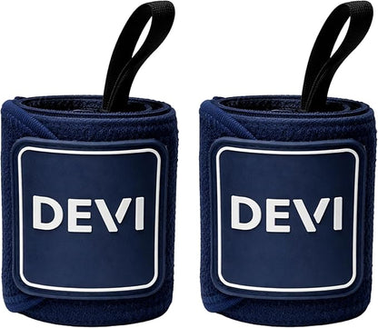 Wrist Wraps for Weightlifting 18" with Thumb Loop- Professional Quality, Best Wrist Support Wraps for Gym, Powerlifting Competition, Bodybuilding, Strength Training, Curls & Dips, Bench Press- Men and Women (Pair) DEVI