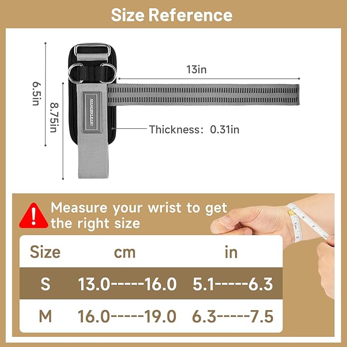 MANUEKLEAR Non-Slip Wrist Straps for Weightlifting Deadlifting, Gym Lifting Straps with D Rings for Cable Machine Workout, 10mm Neoprene Padded Weight lifting Wrist Wraps for Men Women