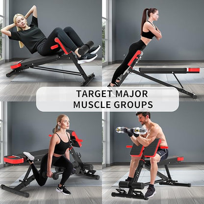 K KiNGKANG Adjustable Weight Bench,Multi-Functional Roman Chair for Full All-in-One Body Workout Hyper Back Extension and Sit up