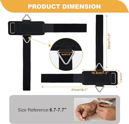 J Bryant Fitness Wrist Straps for Weightlifting and Cable Machines - Premium Padded Wrist Cuffs with Sturdy Triangle Buckle Ideal for Arm Training Tricep Extensions Upright Rows and Recovery Workouts