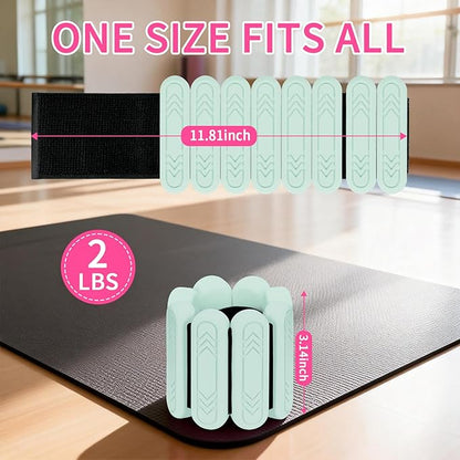 Wrist & Ankle Weights for Women Men, 1lb/2lb/4lb Set of 2 - Adjustable Wearable Weighted Bands, Waterproof Silicone Arm & Leg Weights for Pilates, Yoga, Walking, Dance, Home Workout & Gym