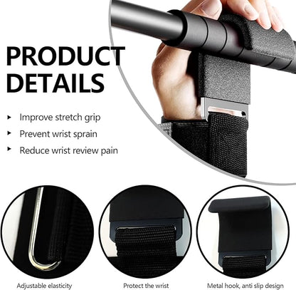 Weight Lifting Hooks Pair Wrist Supports Non-Slip for Gym Grips Pull Up Weight Lifting Grips Barbell Powerlifting Exercise Fitness 8mm Neoprene Padded