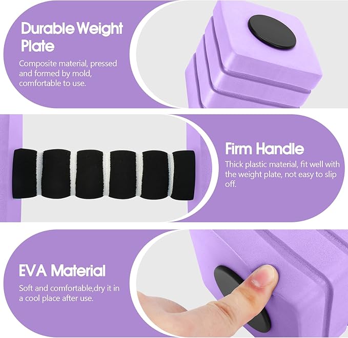 Aquatic Exercise Dumbbells, 2PCS Foam Water Weights, Aerobic Exercise Fitness Equipment Dumbbell, Dumbbells Set for Water Aerobics Weight Loss, Pool Fitness, Underwater Exercise