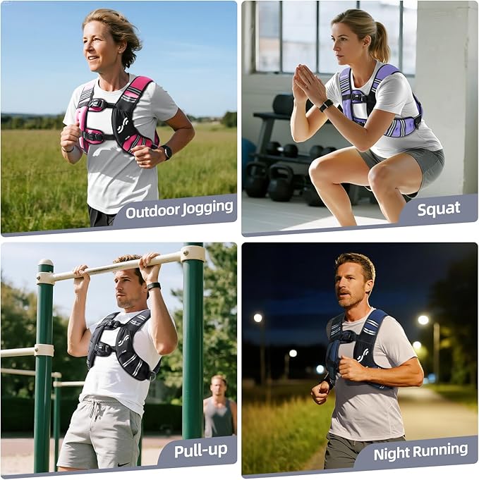 Sportneer Weighted Vest Woman: 8lb/12lb/15lb/20lb/25lb Weight Vest for Walking with Phone Bag, Adjustable Women Weighted Vest for Running Rucking Vest for Jogging Strength Training Weight Loss