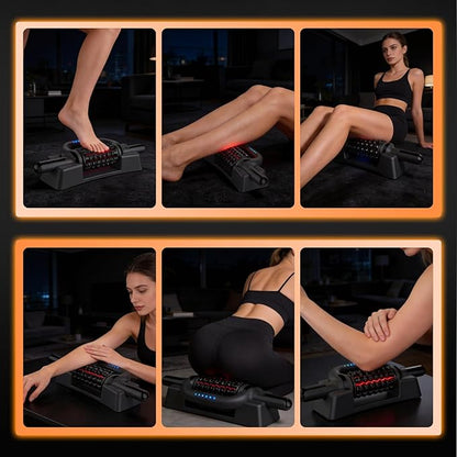 Electric Rolling Massager with Redlight, Lymphatic Drainage Massager for lymphedema & lipedema, Muscle recovery Stick and Back Massage Roller, 6-Speed Massage Roller Tool for Arm, Legs, Calf, Foot