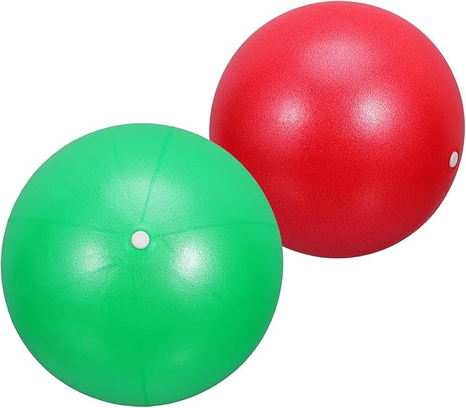 Cabilock 2pcs Small Exercise Balls 25cm Anti-Burst Soft Workout Stability Balls for Core Strength Pilates Balance Training Home Gym Fitness