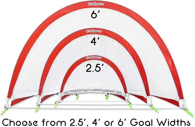 GoSports Portable Pop-Up Soccer Goals for Backyard - Kids & Adults - Set of Two Nets with Agility Training Cones and Carrying Case