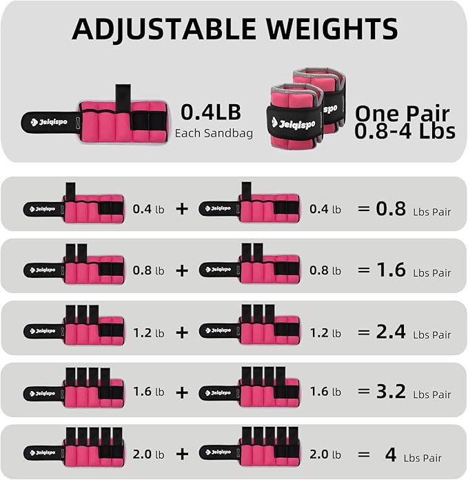 Adjustable Ankle Weights 1 Pair 2/4/6/8/10 LBS Wrist Leg Arm Weights for Women Men Kids,Strength Training with Removable Weight for Fitness Gym Workout Running Walking