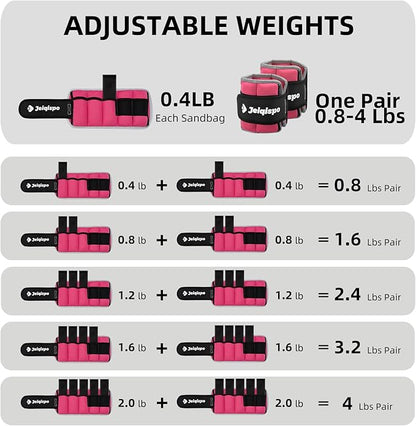 Adjustable Ankle Weights 1 Pair 2/4/6/8/10 LBS Wrist Leg Arm Weights for Women Men Kids,Strength Training with Removable Weight for Fitness Gym Workout Running Walking