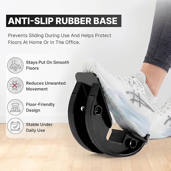 DMoose Fitness Foot & Calf Stretcher with Adjustable Padded Stretching Strap for Plantar Fasciitis, Hamstring, Heel Spurs and Achilles Tendonitis Relief - Yoga Leg Stretch Strap for Flexibility