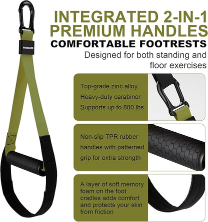 Home Resistance Training Kit | Full-Body Workout with Suspension Trainer Straps, Door Anchor, Handles, and Carrying Bag | Complete Home Gym Equipment