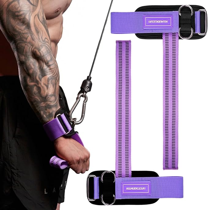 MANUEKLEAR Non-Slip Wrist Straps for Weightlifting Deadlifting, Gym Lifting Straps with D Rings for Cable Machine Workout, 10mm Neoprene Padded Weight lifting Wrist Wraps for Men Women