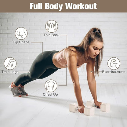 22LBS Adjustable Dumbbells Set, Adjustable Weight Dumbbells with 4 Levels 4.4lb, 6.6lb, 8.8lb, 11lb, Hand Weights Sets for Women/Men Home Gym Full Body Workout