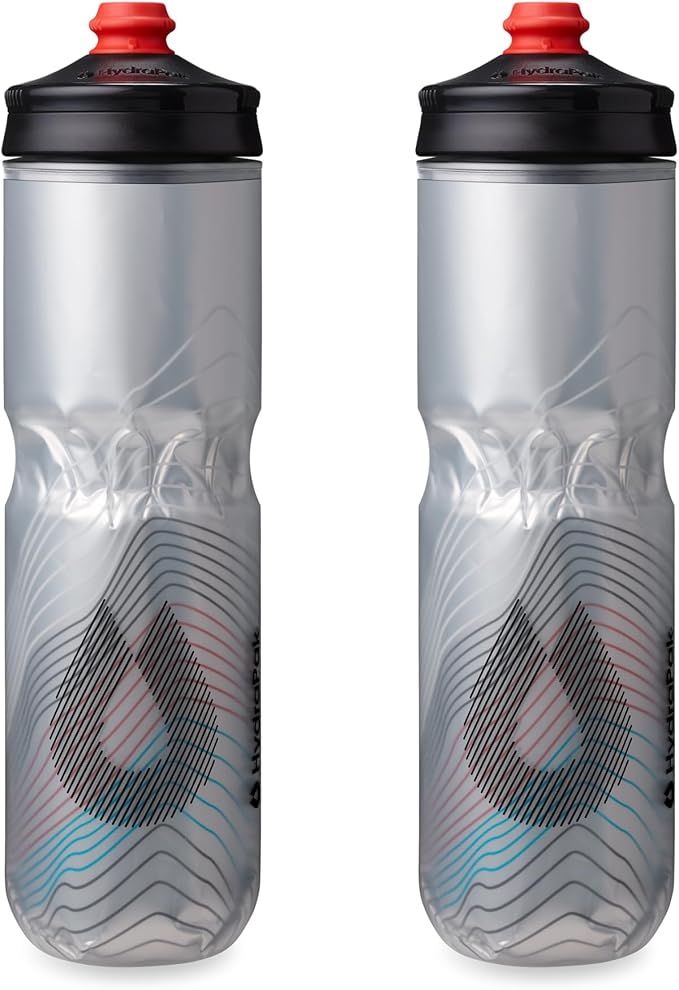 HydraPak Polar Surge Insulated Bike Water Bottle 2-Pack (20oz or 24oz) - High Flow, Fits Most Bike Cages, For Cycling & Sports | Insulated, 2-Pack, High Flow, Fits Most Bike Cages, For Cycling & Sports