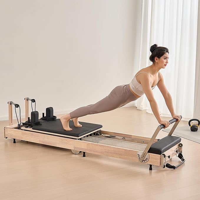 VEVOR Pilates Reformer Accessories for Home Gym, Include Reformer Box/Chair/Spine Corrector/Wall Mounted Machine/Jump Board/Foldable & Dual Resistance Springs
