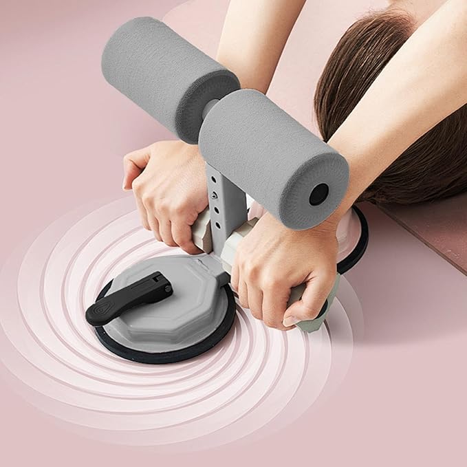 Sit Up Bar, Portable Sit Up Exercise Equipment with 2 Strong Suction Cups and Adjustable Foot Holder, Abdominal Core Trainer for Home Gym, Sit-Up Assistant Device for Abs Workouts & Core Exercises