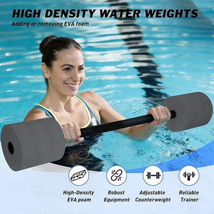 Hikeen Aquatic Exercise Dumbbells Water Dumbbell Pool Resistance Aquatic Fitness Barbells with 4 High-Density EVA Foam Pool Weights Dumbbells, for Water Aerobics Weight Loss