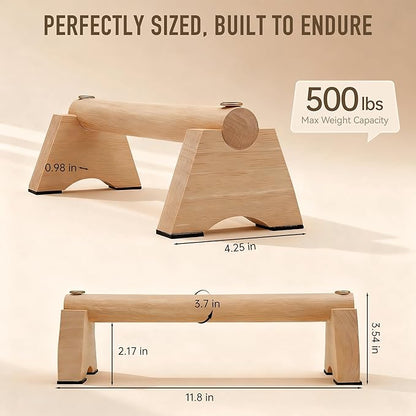 Wood Push up Bar, 2 PCS Parallettes Bars for Men Strength Training, Calisthenics Equipment for Handstand Training