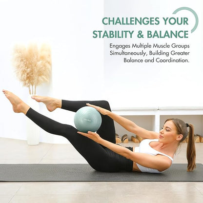 Pilates Ball 9 Inch Core Ball, Small Exercise Ball Between Knees for Physical Therapy, Small Yoga for Pilates, Yoga and Core Training, Fitness for Workout at Home Gym and Office