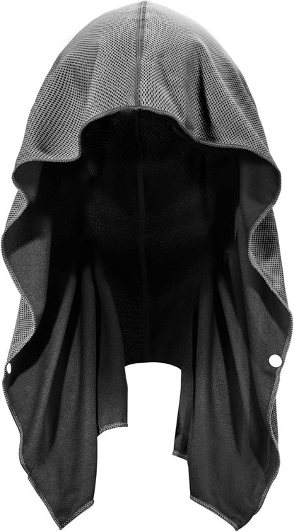 Sukeen Cooling Hoodie Towel, Cooling Towels for Neck and Face Quick Drying Absorbent, UV Protection Cooling Neck Wraps, Sport Workout Camping Cycling Cooling Towel