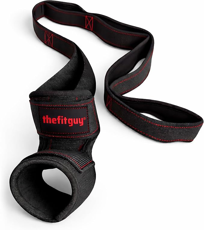 Quad Stretch Strap with Secure Ankle Support – 4-Loop Quad & Hip Flexor Stretch Band for Physical Therapy, Mobility & Post-Workout Recovery, Non-Elastic Leg Stretching Strap for Home & Gym