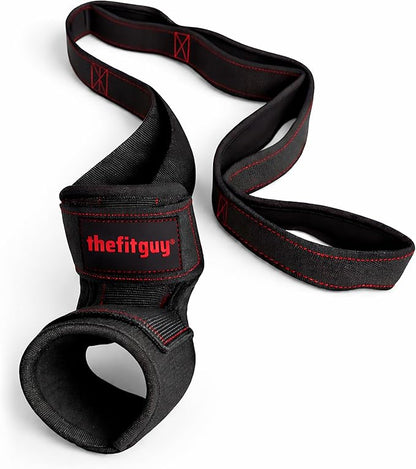 Quad Stretch Strap with Secure Ankle Support – 4-Loop Quad & Hip Flexor Stretch Band for Physical Therapy, Mobility & Post-Workout Recovery, Non-Elastic Leg Stretching Strap for Home & Gym