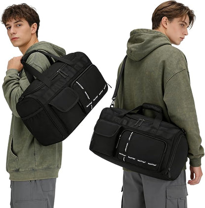 MAXTOP Gym Bag for Women Men Travel Duffle Bag Large Capacity Carry On Weekender Overnight Bag With Shoe Compartment Gym Tote Dry Wet Separation Duffel Bag for Travel