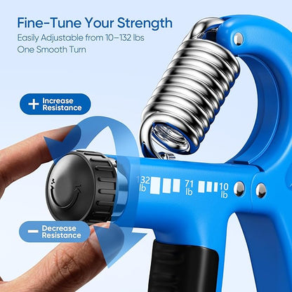 FitBeast Grip Strength Trainer 2 Pack – Adjustable Hand Grip Strengthener for Strength Training & Rehabilitation, 10-132 lbs Resistance Forearm Strengthener, Ideal for Athletes, Rehab, Office