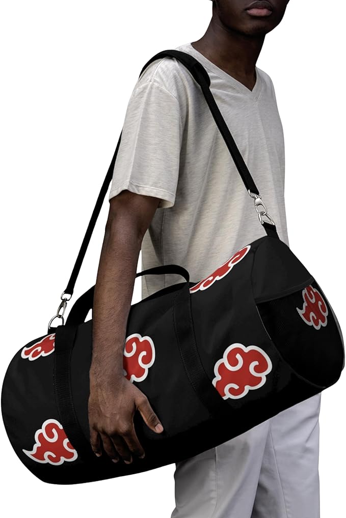 Anime Gym Bag for Women Men - Large Capacity Waterproof Workout Fitness Travel Sports Bags Fashion Street Camping Expandable Carry On Duffle Bag For Couple (Red Cloud) PTY