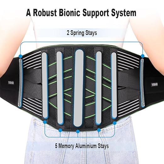 YAHA Back Brace for Lower Back Pain Relief for Women/Men with Lumbar Pad, Back Support Belt with 7 Stays for Heavy Lifting, Sedentariness, Breathable Lumbar Support for Herniated Disc, Sciatica - XXL