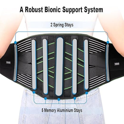 YAHA Back Brace for Lower Back Pain Relief for Women/Men with Lumbar Pad, Back Support Belt with 7 Stays for Heavy Lifting, Sedentariness, Breathable Lumbar Support for Herniated Disc, Sciatica - M