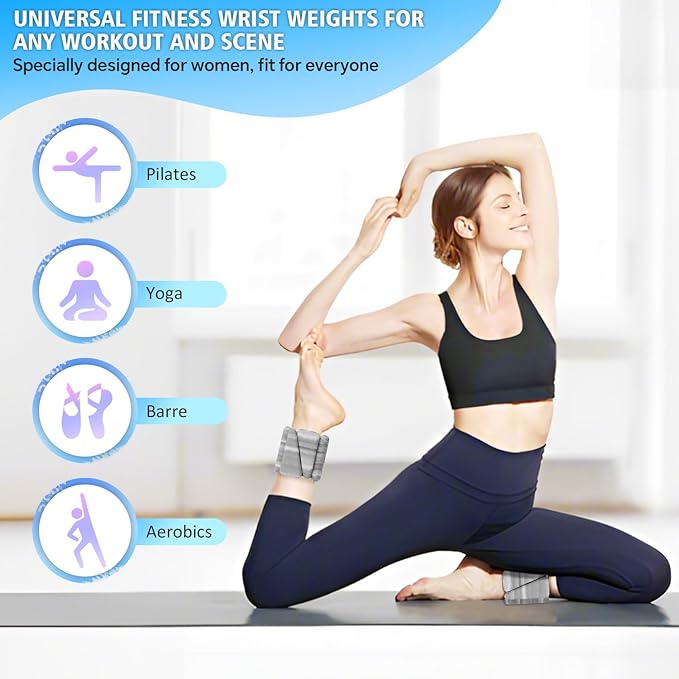 T98 Wrist & Ankle Weights for Women Men, Wearable Wrist Weights Set of 2(1Lbs Each), Adjustable Arm Leg Bracelet Weights for Strength Training, Aerobics, Barre, Suit for Home Outdoor Workout