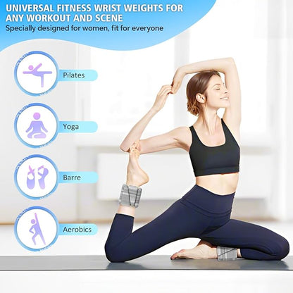 T98 Wrist & Ankle Weights for Women Men, Wearable Wrist Weights Set of 2(1Lbs Each), Adjustable Arm Leg Bracelet Weights for Strength Training, Aerobics, Barre, Suit for Home Outdoor Workout