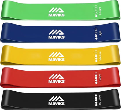 Exercise Resistance Bands for Working Out Set of 5 for Women and Men, Stretch Bands for Exercise, Physical Therapy, Arms Legs Workout, Stretching, Home Fitness