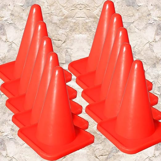 BlueDot Trading 4” Orange Traffic Cones Mini Plastic Sports Cones for Agility Training, RC Racing, Outdoor Activities, Party Games, 40 Pieces