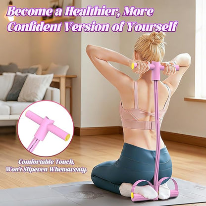 Pedal Resistance Bands with Handles - Multifunction 6-Tubes Foot Pedal Resistance Band, Yoga Elastic Pull Rope Fitness Tension Rope for Home Gym Abdomen, Waist, Arm, Leg Exercise