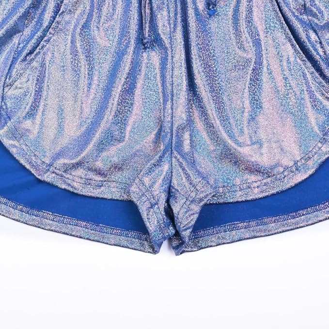 Perfashion Women's Metallic Shorts Summer Sparkly Hot Outfit Shiny Short Pants