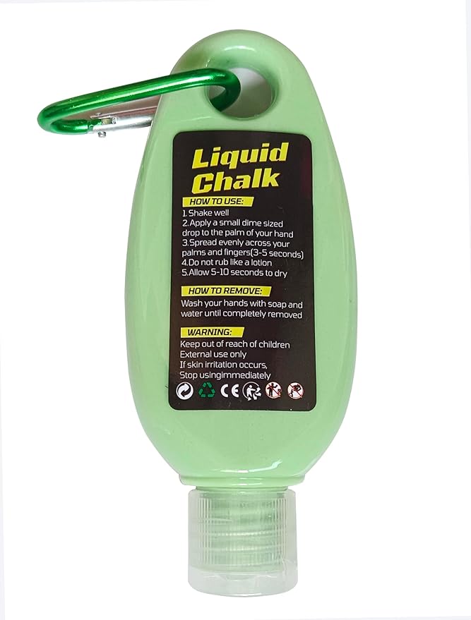 2oz(60ml) Liquid Chalk, Mess Free Gym Chalk for Weightlifting, Gymnastics, Rock Climbing, Dancing, and Lifting. Sweat Resistant and Long Lasting for Stronger Hand Grip