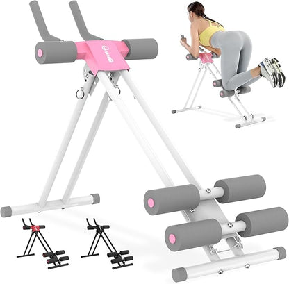 Ab Machine Abdominal Stomach Workout: Adjustable Ab Trainer Machine Ab Cruncher Core Strength Training Equipment for Home Gym Foldable for Women and Men