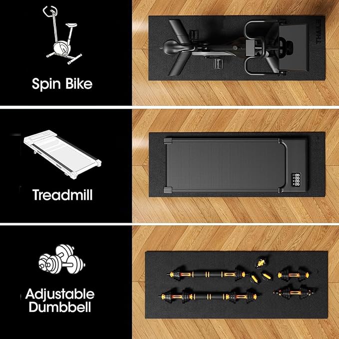 Walking Pad Treadmill Mat for Carpet Floors,55x24 Hardwood Floor Protection, Mats for Under Walking pad/Treadmill/Bike/Exercise Equipment on Carpets, Noise Shock Absorption, Stationary