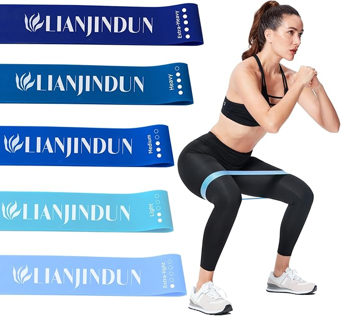 5 Pcs Loop Resistance Bands, Exercise Bands for Women Men, mini Excercise Bands for Working Out, Workout Bands for Fitness, Stretching, Strength Training, Physical Therapy